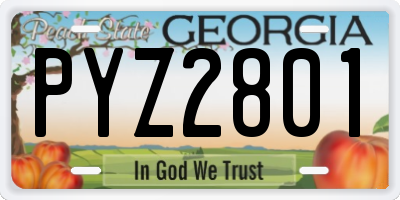 GA license plate PYZ2801