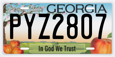 GA license plate PYZ2807