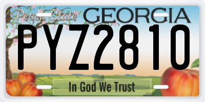 GA license plate PYZ2810