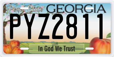 GA license plate PYZ2811