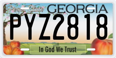 GA license plate PYZ2818