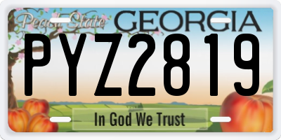 GA license plate PYZ2819