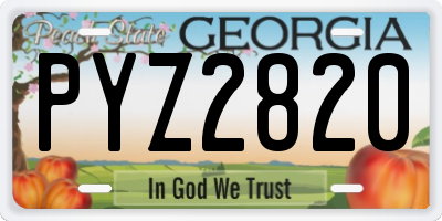 GA license plate PYZ2820