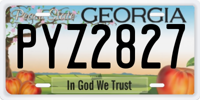 GA license plate PYZ2827