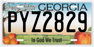 GA license plate PYZ2829