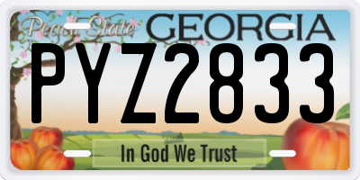 GA license plate PYZ2833