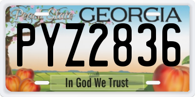 GA license plate PYZ2836