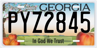 GA license plate PYZ2845