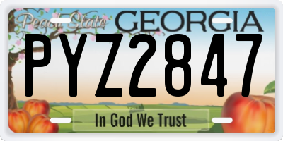 GA license plate PYZ2847