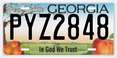 GA license plate PYZ2848