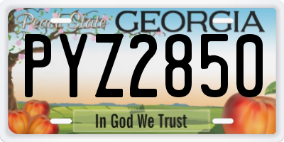 GA license plate PYZ2850
