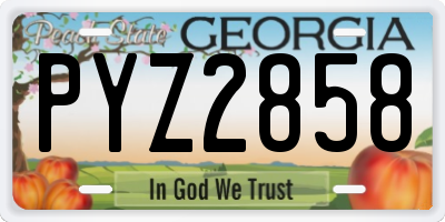 GA license plate PYZ2858