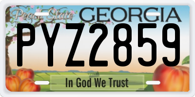 GA license plate PYZ2859