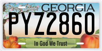 GA license plate PYZ2860