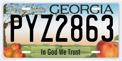 GA license plate PYZ2863