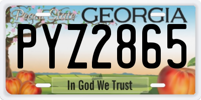 GA license plate PYZ2865