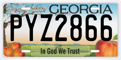 GA license plate PYZ2866