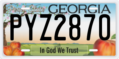 GA license plate PYZ2870