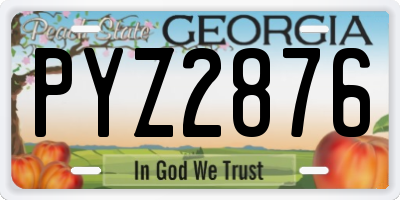 GA license plate PYZ2876