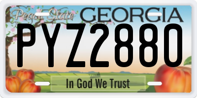 GA license plate PYZ2880