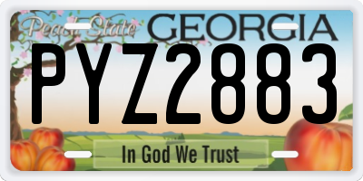 GA license plate PYZ2883