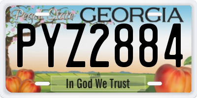 GA license plate PYZ2884