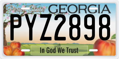 GA license plate PYZ2898