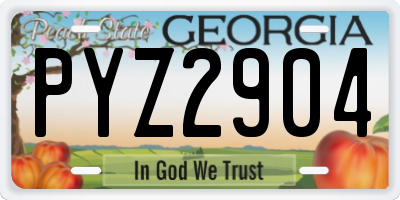 GA license plate PYZ2904