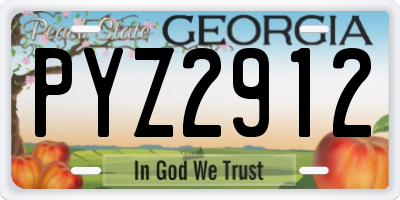 GA license plate PYZ2912