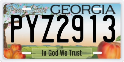 GA license plate PYZ2913