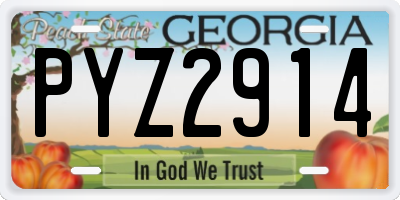 GA license plate PYZ2914