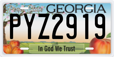GA license plate PYZ2919