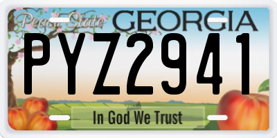 GA license plate PYZ2941