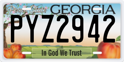 GA license plate PYZ2942