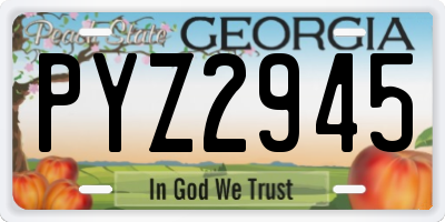 GA license plate PYZ2945