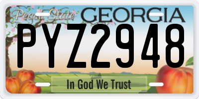 GA license plate PYZ2948