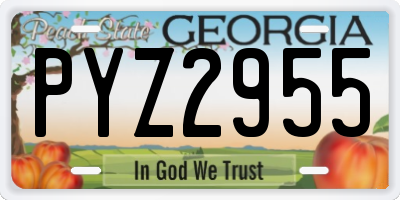 GA license plate PYZ2955