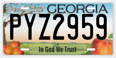 GA license plate PYZ2959