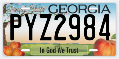GA license plate PYZ2984