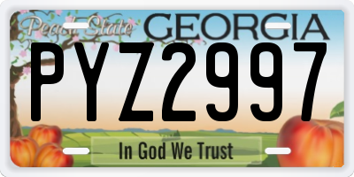 GA license plate PYZ2997