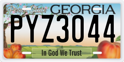 GA license plate PYZ3044