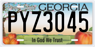 GA license plate PYZ3045