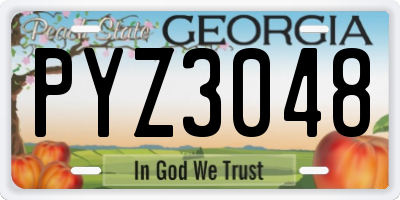 GA license plate PYZ3048