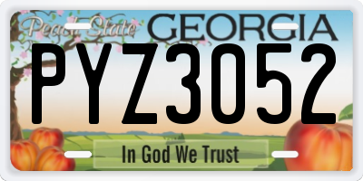 GA license plate PYZ3052