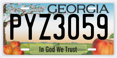 GA license plate PYZ3059