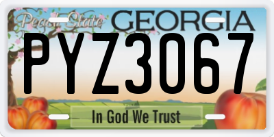 GA license plate PYZ3067