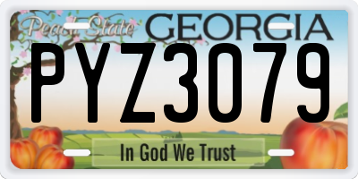 GA license plate PYZ3079