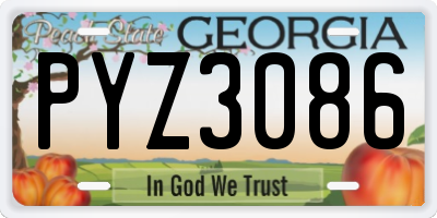 GA license plate PYZ3086