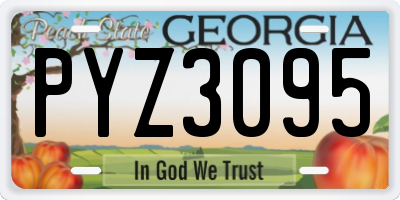 GA license plate PYZ3095