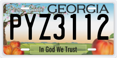 GA license plate PYZ3112